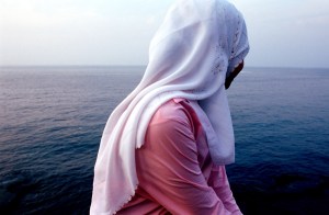 Beirut No 27 A young girl looks over the Mediterranean. 20021019