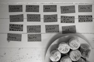 KLR IN THE FOLDS OF HILLS Party pies and name tags